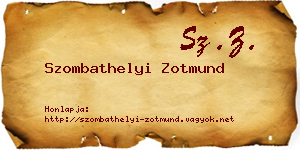 Szombathelyi Zotmund névjegykártya